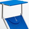 4 Tumbonas plegables de aluminio con parasol para playa - Santorini 