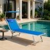 20 Tumbonas plegables de aluminio con parasol para playa - Santorini Rebajas