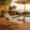 4 Tumbonas plegables de aluminio con parasol para playa - Santorini Elección