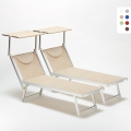 2 Tumbonas plegables de playa en aluminio Santorini Promoción
