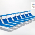 20 Tumbonas plegables de aluminio con parasol para playa - Santorini Promoción