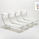 4 Tumbonas plegables de aluminio con parasol para playa - Santorini Compra