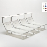 4 Tumbonas plegables de aluminio con parasol para playa - Santorini Compra