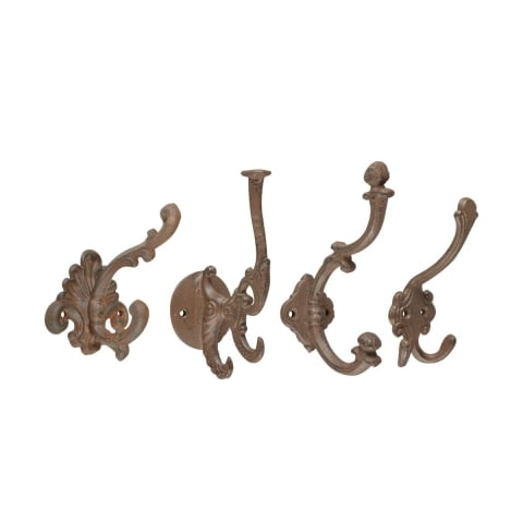 Juego de 4 perchas de pared de hierro fundido estilo clásico surtido Promoción