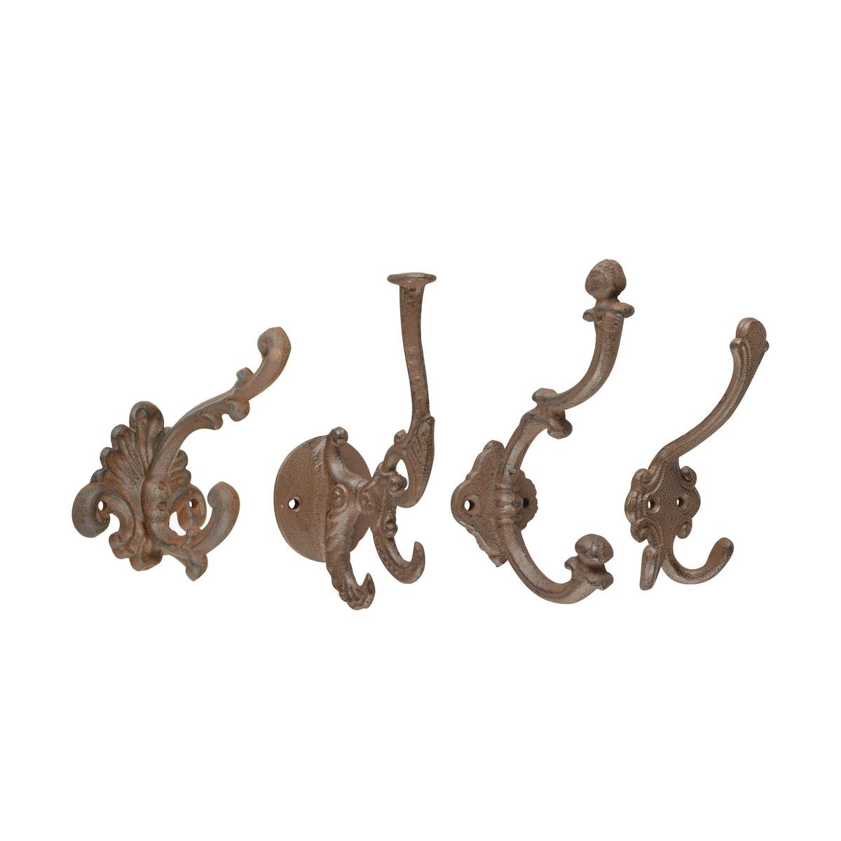 Juego de 4 perchas de pared de hierro fundido estilo clásico surtido Promoción Juego de 4 perchas de pared de hierro fundido estilo clásico surtido Promoción