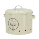 Bote de cocina de hojalata para patatas con orificios y tapa Oferta