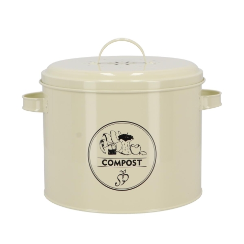 Bote vintage de estaño para compost con filtro de carbón activado Promoción