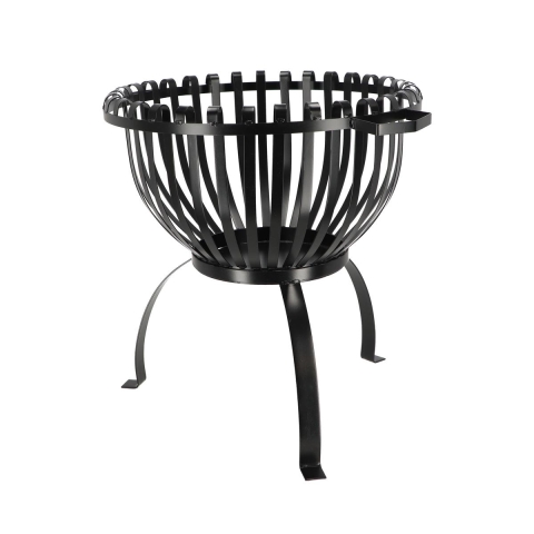 Brasero elevado para jardín de exterior en metal negro con asas Promoción
