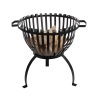 Brasero elevado para jardín de exterior en metal negro con asas Oferta