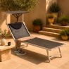 2 Tumbonas plegables de aluminio con parasol para playa - Santorini Limited Edition Rebajas