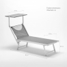 2 Tumbonas plegables de aluminio con parasol para playa - Santorini Limited Edition 