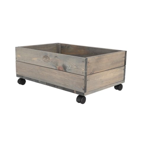 Jardinera de madera FSC con ruedas 59x39,2x25,2 cm Promoción