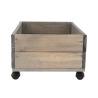 Jardinera de madera FSC con ruedas 59x39,2x25,2 cm Rebajas