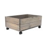 Jardinera de madera FSC con ruedas 59x39,2x25,2 cm Descueto