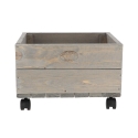 Jardinera de madera con ruedas para terrazas y jardines 38,5x35,5x25cm Venta