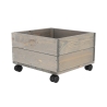 Jardinera de madera con ruedas para terrazas y jardines 38,5x35,5x25cm Oferta