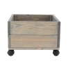 Jardinera de madera con ruedas para terrazas y jardines 38,5x35,5x25cm Rebajas
