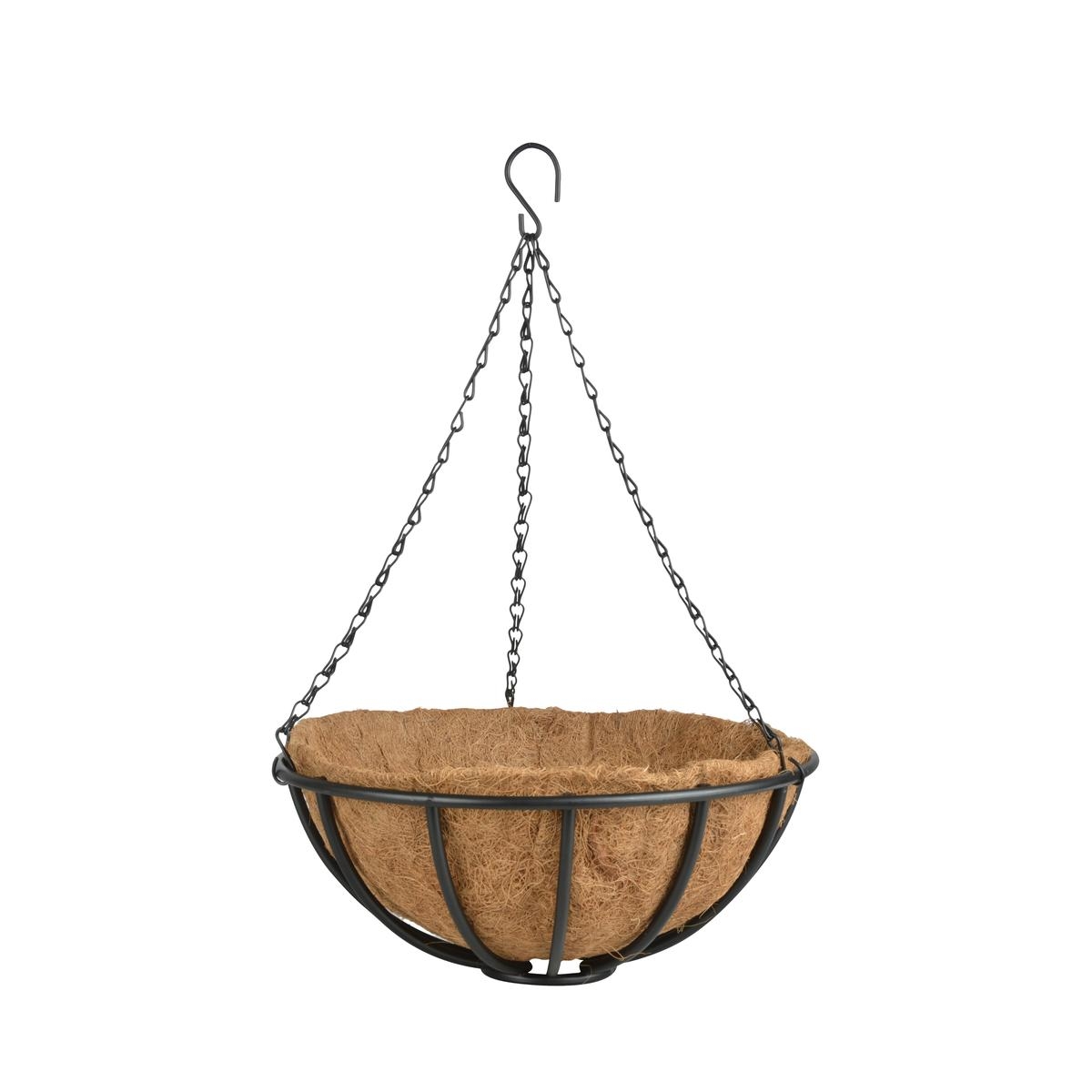 Cesta colgante con cadena y maceta de coco 35 cm