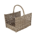 Cesto de mimbre para leña con asa 45,8x36x51,5cm Promoción