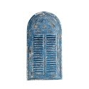 Espejo con marco en forma de ventana con puertas azules Venta