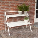 Estantería escalera para macetas 2 estantes de madera blanca Venta