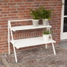 Estantería escalera para macetas 2 estantes de madera blanca Venta