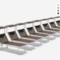 20 Tumbonas plegables de aluminio con parasol para playa - Santorini Limited Edition Promoción