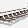 20 Tumbonas plegables de aluminio con parasol para playa - Santorini Limited Edition Promoción