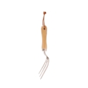 Horca de jardinería de acero inoxidable con mango de madera Oferta