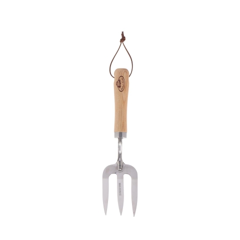 Horca de jardinería de acero inoxidable con mango de madera Promoción