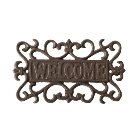Decoración de pared para exterior placa de bienvenida en hierro fundido Promoción
