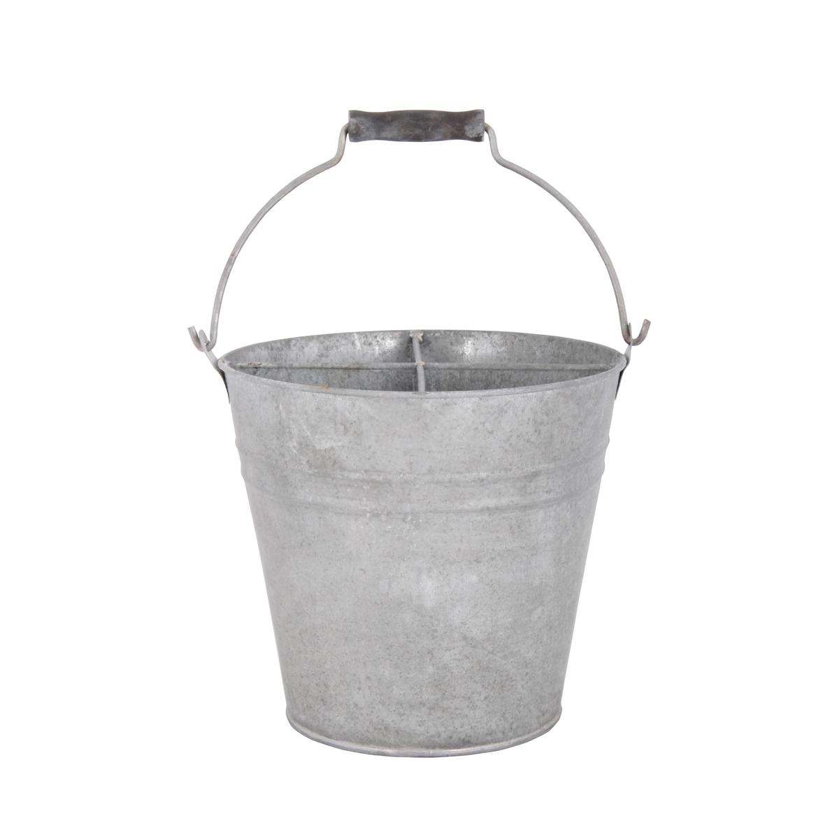 Cubo de metal galvanizado envejecido 7L