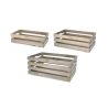 Juego de 3 cajas de madera FSC para frutas y verduras Oferta