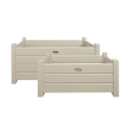 Set de 2 jardineras rectangulares de madera blanca para jardín terraza Promoción