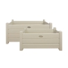 Set de 2 jardineras rectangulares de madera blanca para jardín terraza Promoción