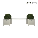 Banco de jardín exterior de madera con jardineras Promoción