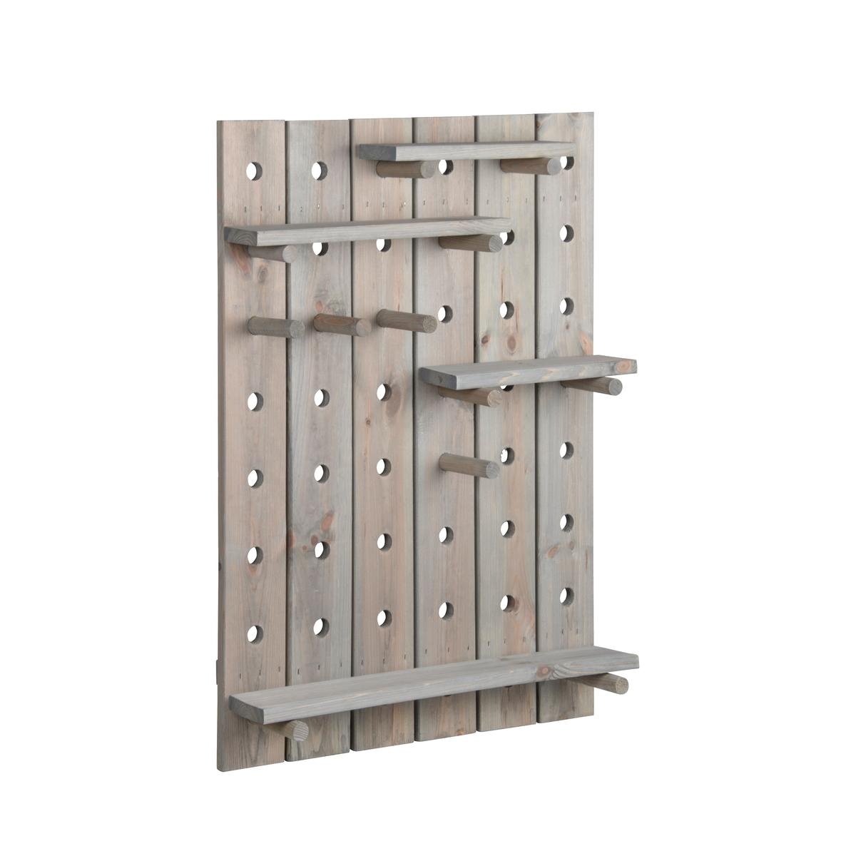 Panel perforado para herramientas de pared con estantes y ganchos ajustables Promoción Panel perforado para herramientas de pared con estantes y ganchos ajustables Promoción