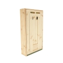 Mueble de pared con mesa plegable de madera portaobjetos Stock