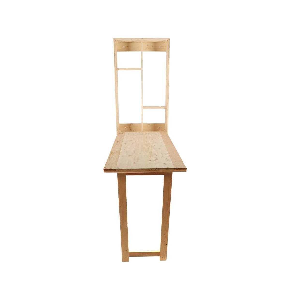 Mueble de pared con mesa plegable de madera portaobjetos