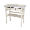 Banco de trabajo de madera con superficie de metal galvanizado y 3 cajones Precio