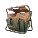 Taburete plegable con bolsa para herramientas de jardinería Descueto