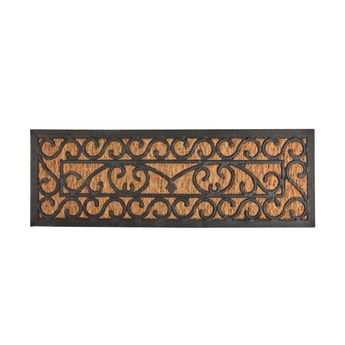 Felpudo de coco y goma estilo clásico victoriano 75,5x25,2 cm