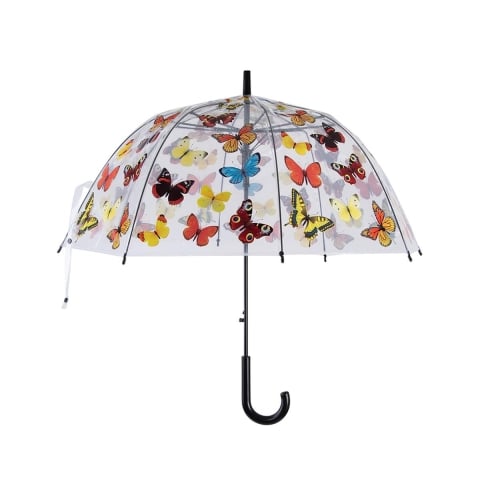 Paraguas transparente con estampado de mariposas coloridas Promoción