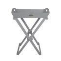 Mesa plegable de jardín con bandeja de madera gris Promoción
