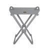 Mesa plegable de jardín con bandeja de madera gris Promoción