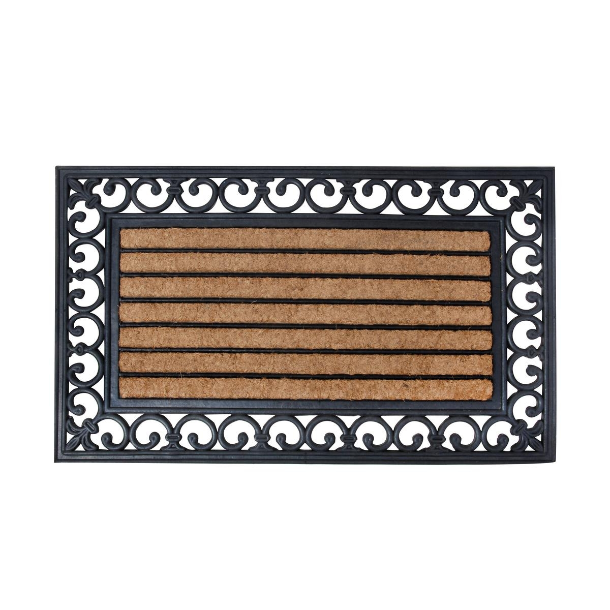 Felpudo rectangular clásico victoriano de goma y coco 75,2x25,2cm Promoción