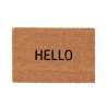 Felpudo de entrada de fibra de coco con texto "Hello" Promoción