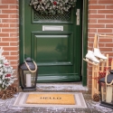 Felpudo de entrada de fibra de coco con texto "Hello" Catálogo