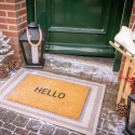 Felpudo de entrada de fibra de coco con texto "Hello" Oferta