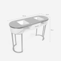 Consola mesa de esteticista, de cristal y metal dorado efecto mármol Jess Modelo